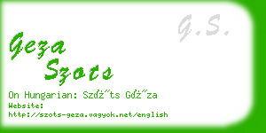 geza szots business card